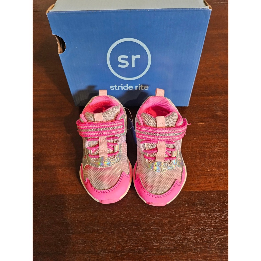 Stride Rite M2P Player Sneakers Toddler Size 5.5 Pink Multi Holographic BG014102